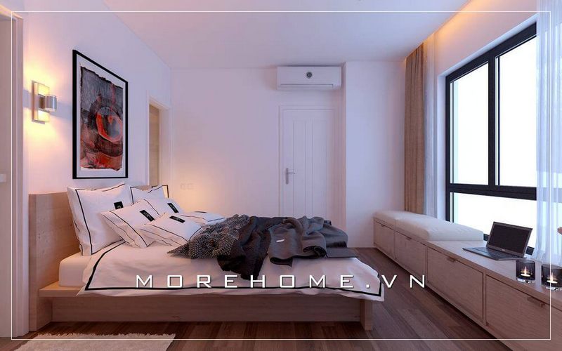 Thiết kế giường ngủ gỗ công nghiệp hiện đại, trẻ trung phù hợp với diện tích của căn phòng